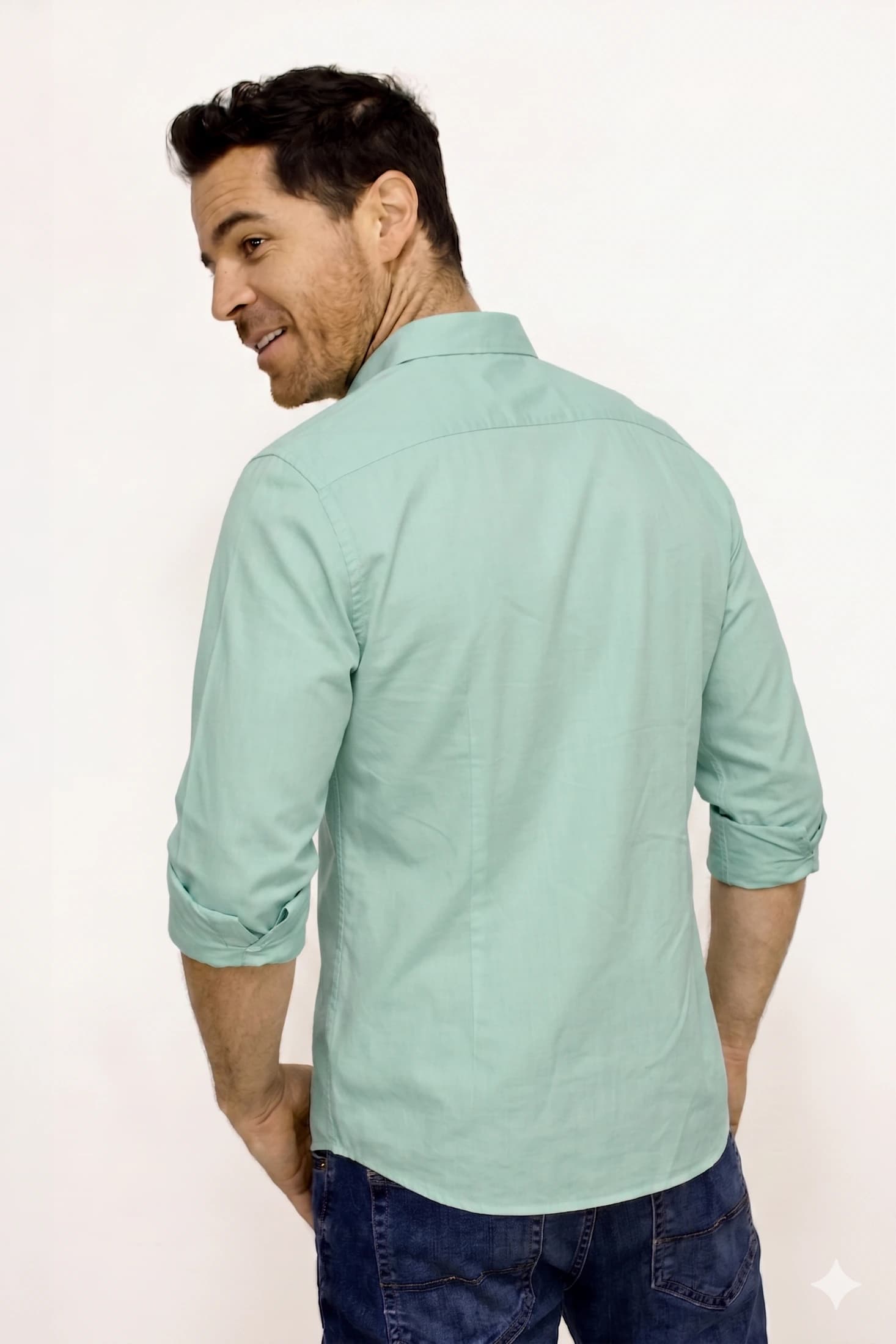 Camisa Verde Claro Para Hombre - imagen 3