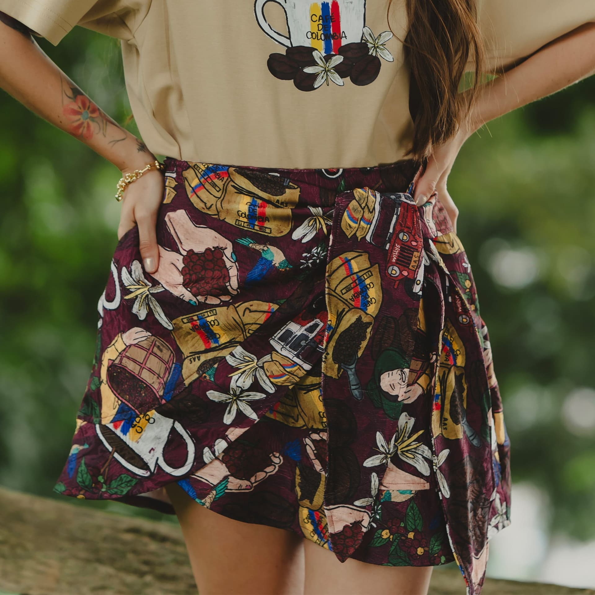 Minifalda Cruzada Mundo Café - imagen 1