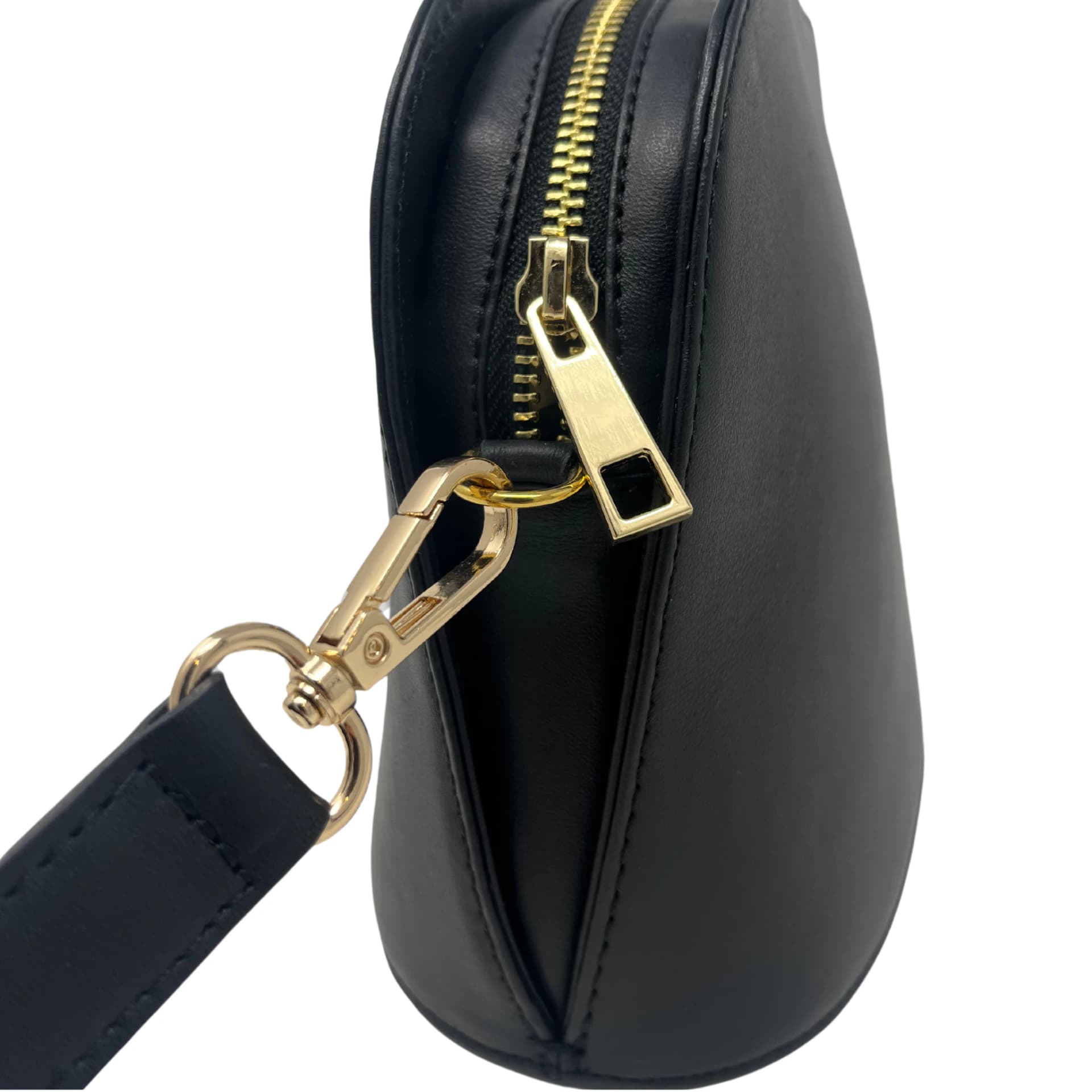 Cartera Isa Cuero Plena Flor Negro - imagen 2