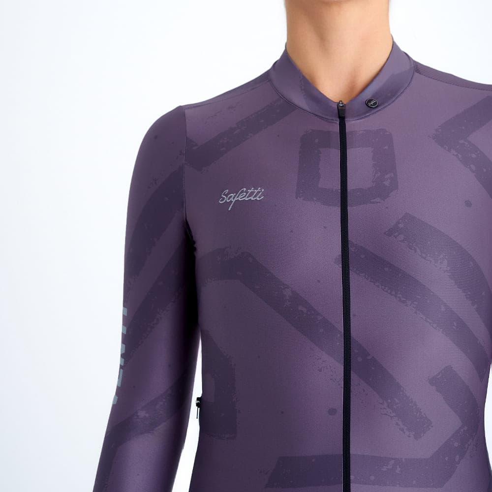 CAMISA CICLISMO MANGA LARGA ENGRAVED PURPLE  PARA MUJER - imagen 4