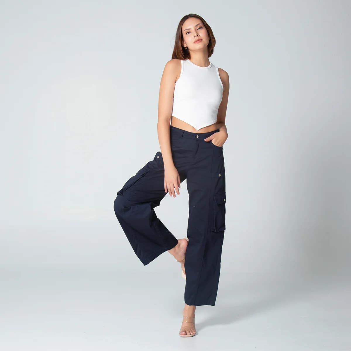 Pantalon Dril Wide Leg Solid