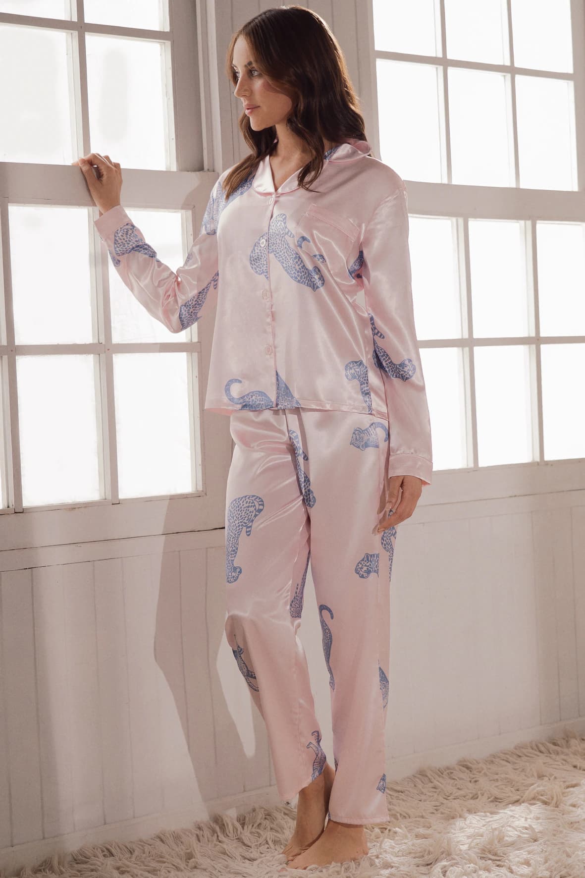 Pijama de Satín con Pantalón Largo y Camisa | Marca Aliada - imagen 4
