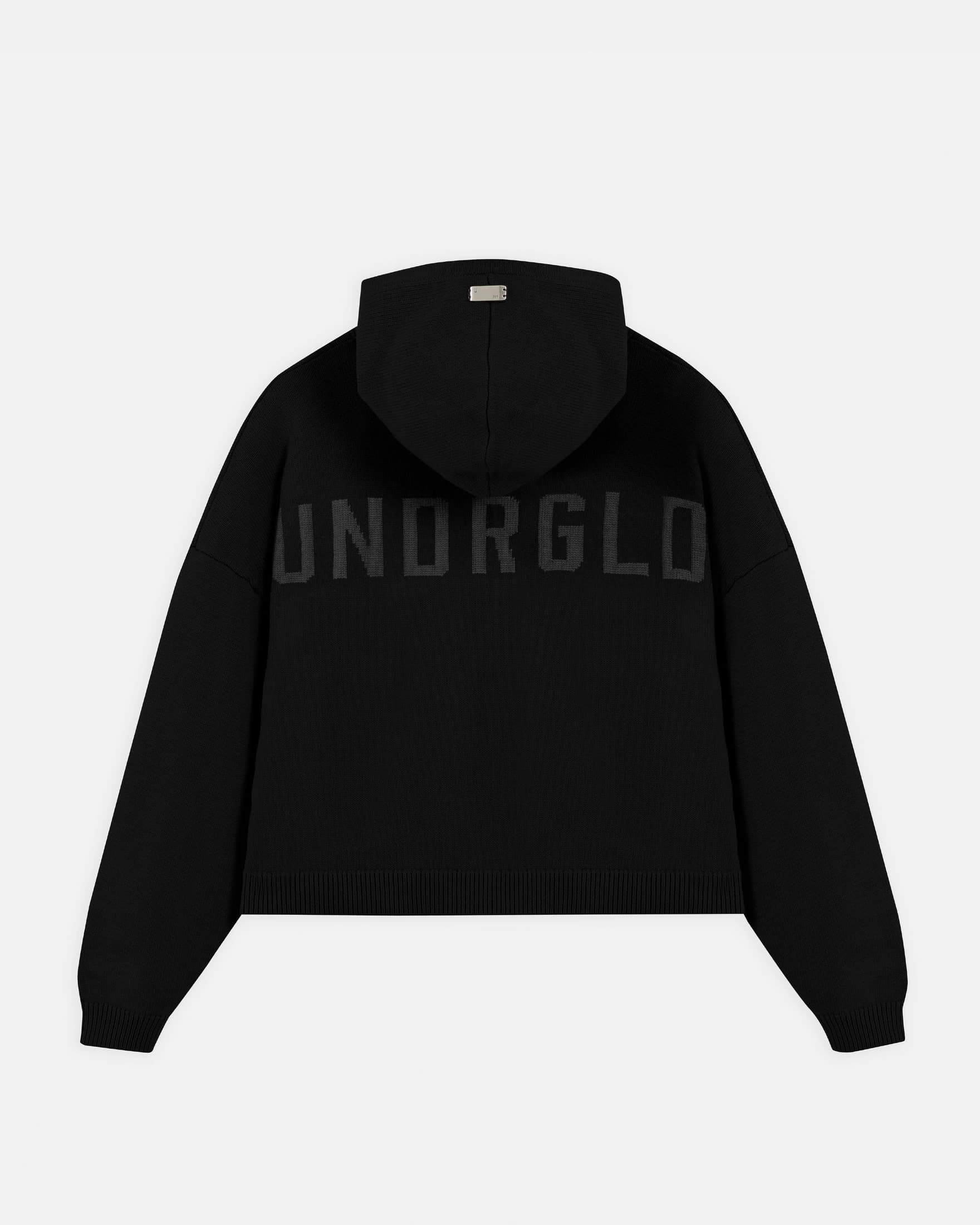 Basics UNDRGLD Knitted Hoodie Black - imagen 3