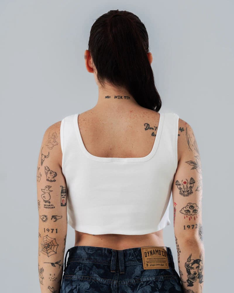 Crop Top Blanco Para Mujer Escote Cuadrado - imagen 3