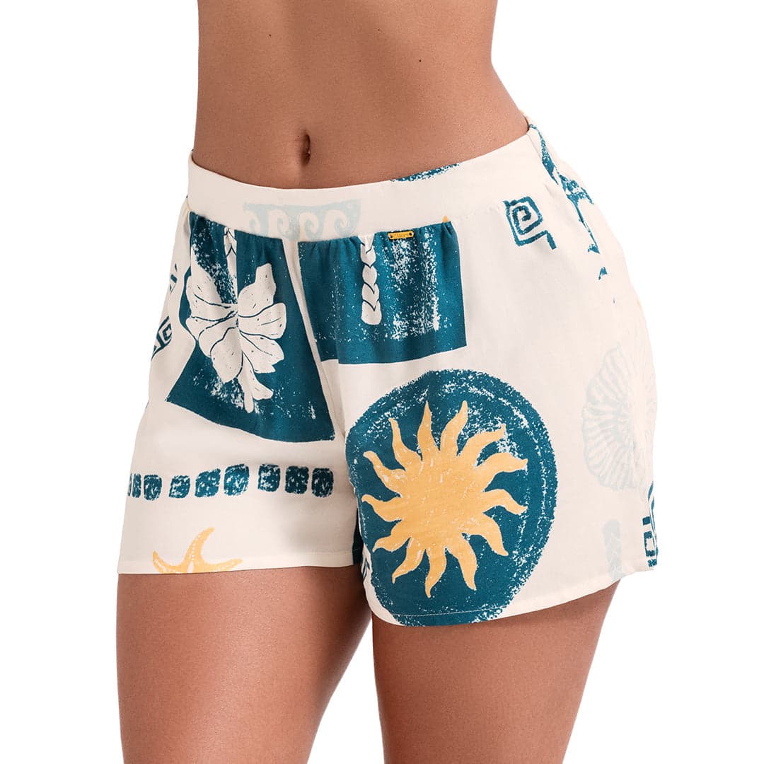 SHORT SALIDA DE BAÑO EN VISCOSA - imagen 1