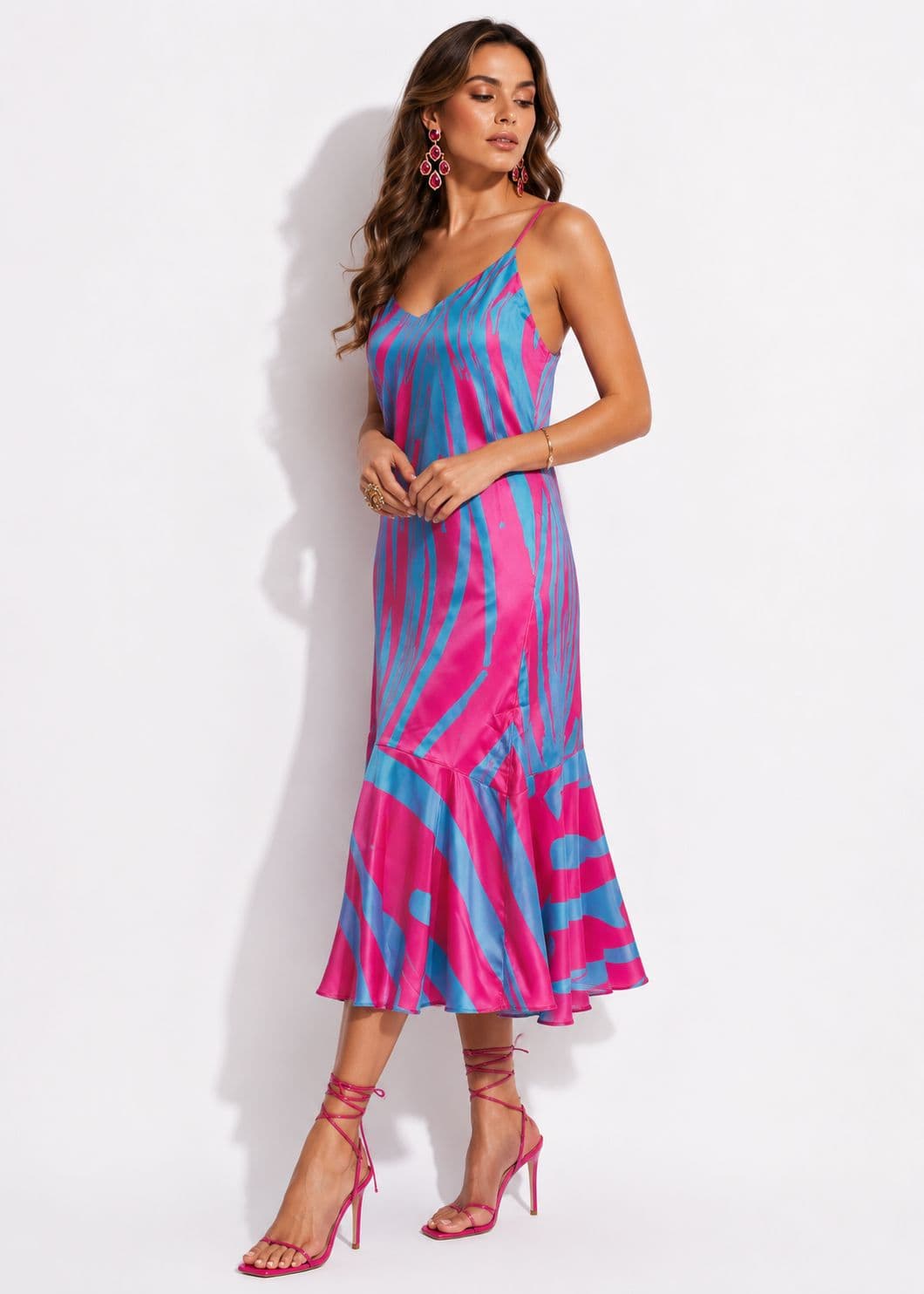 Vestido Mocan Techo Fucsia Estampado - imagen 1