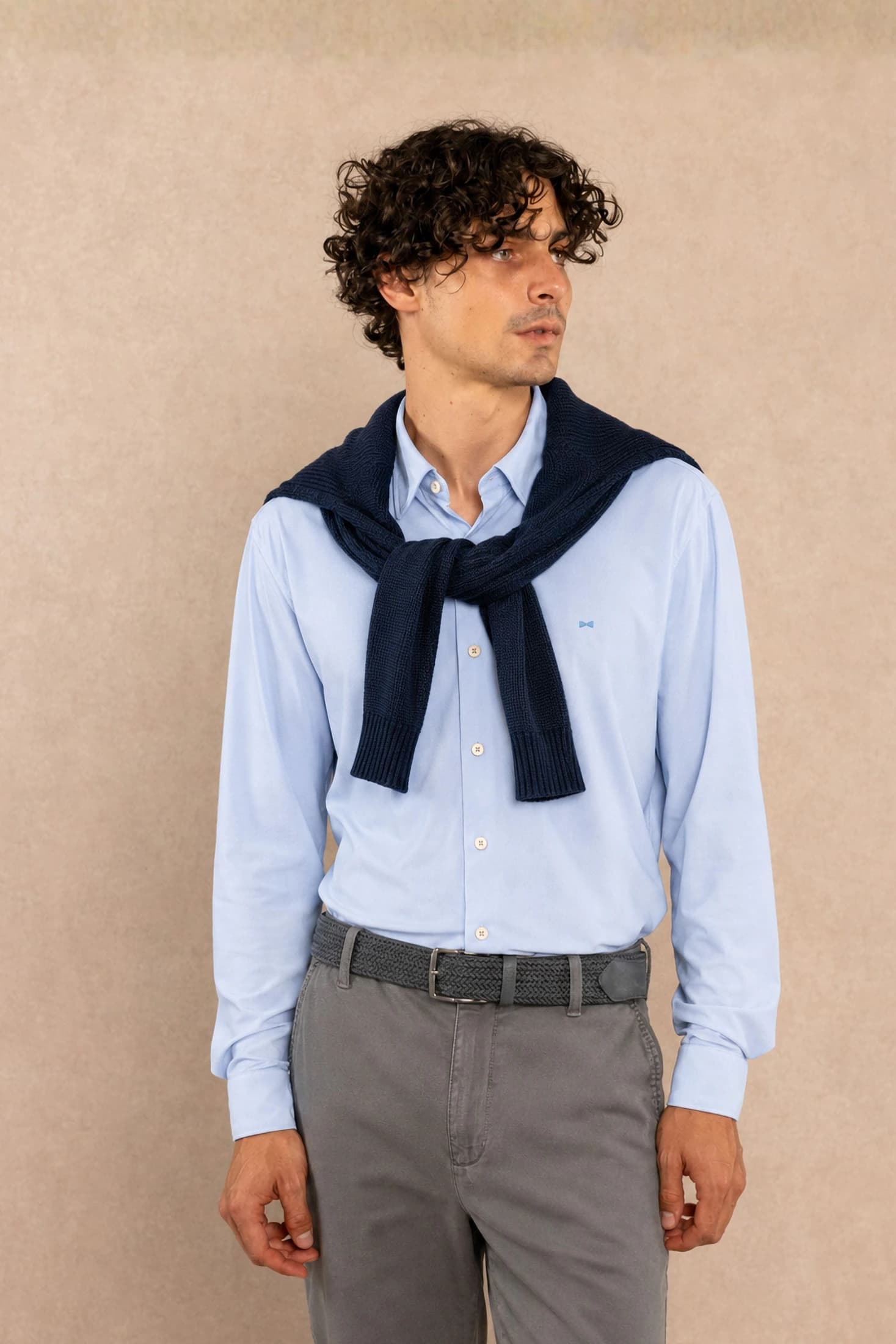 Camisa Performance Oxford Azul Claro