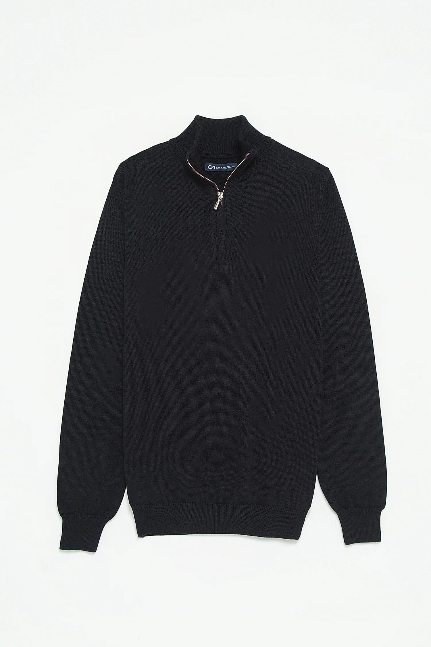Saco Half Zip Algodón Azul Oscuro