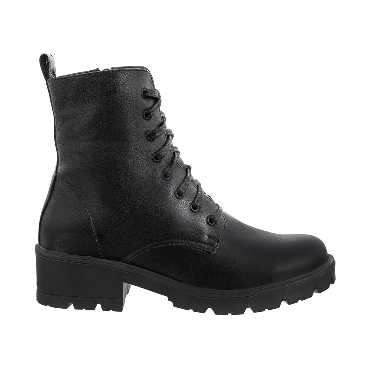 Botas Combat Mujer Cuero Liso Negro - imagen 4