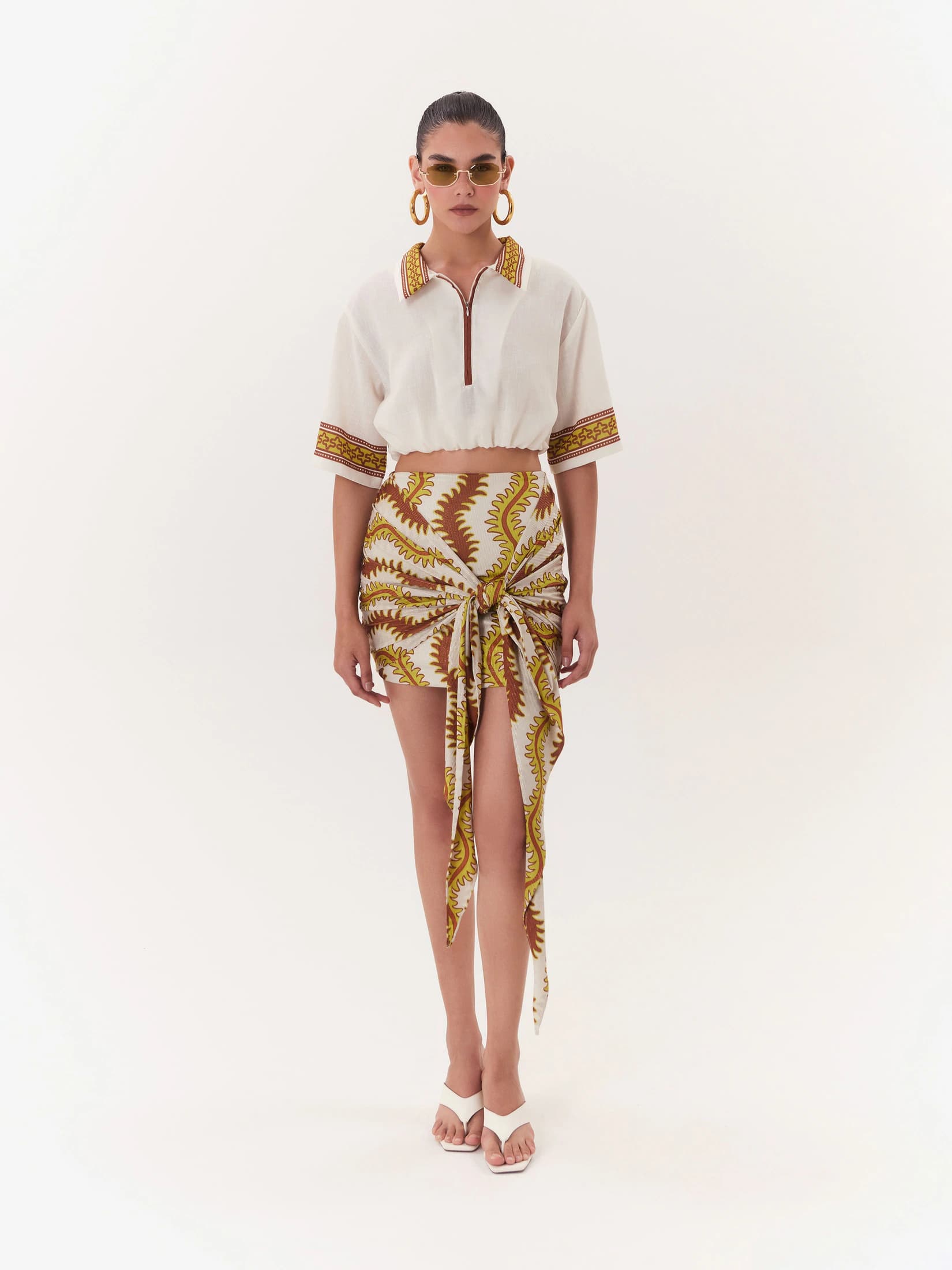 Falda Stretch Solar - Café