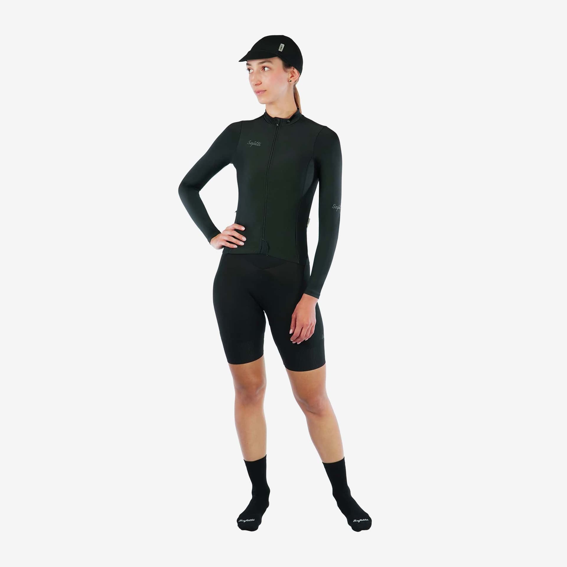 CAMISA CICLISMO MANGA LARGA VERONA NERO PARA MUJER - imagen 1