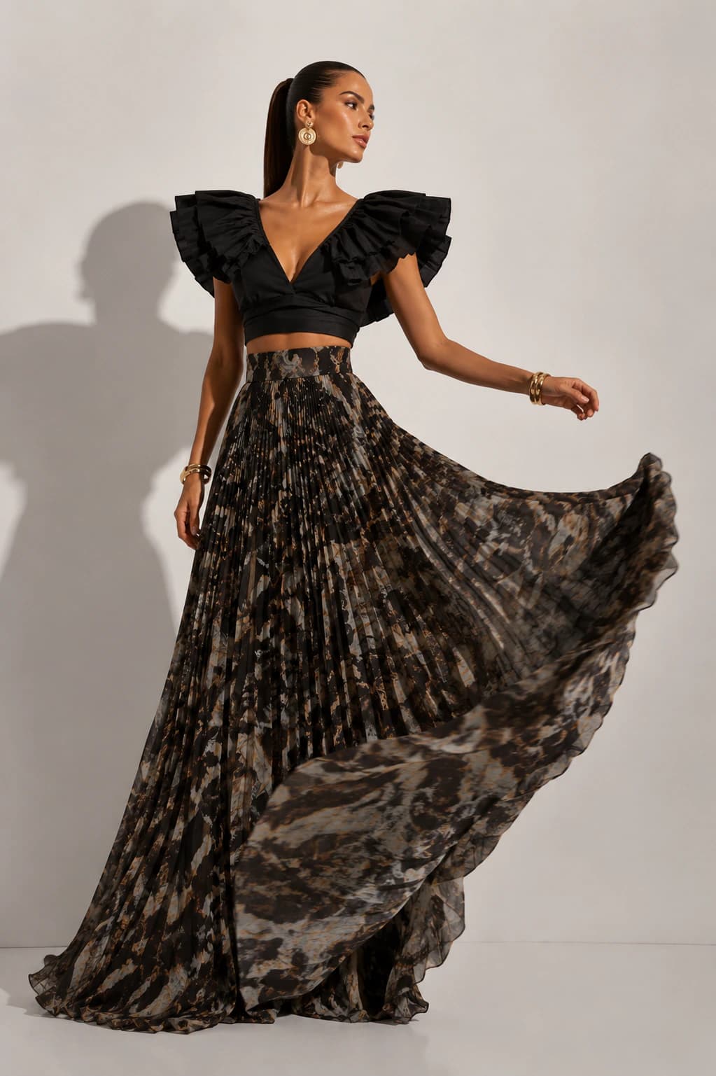 Falda Disdior Feathers Negro - imagen 1