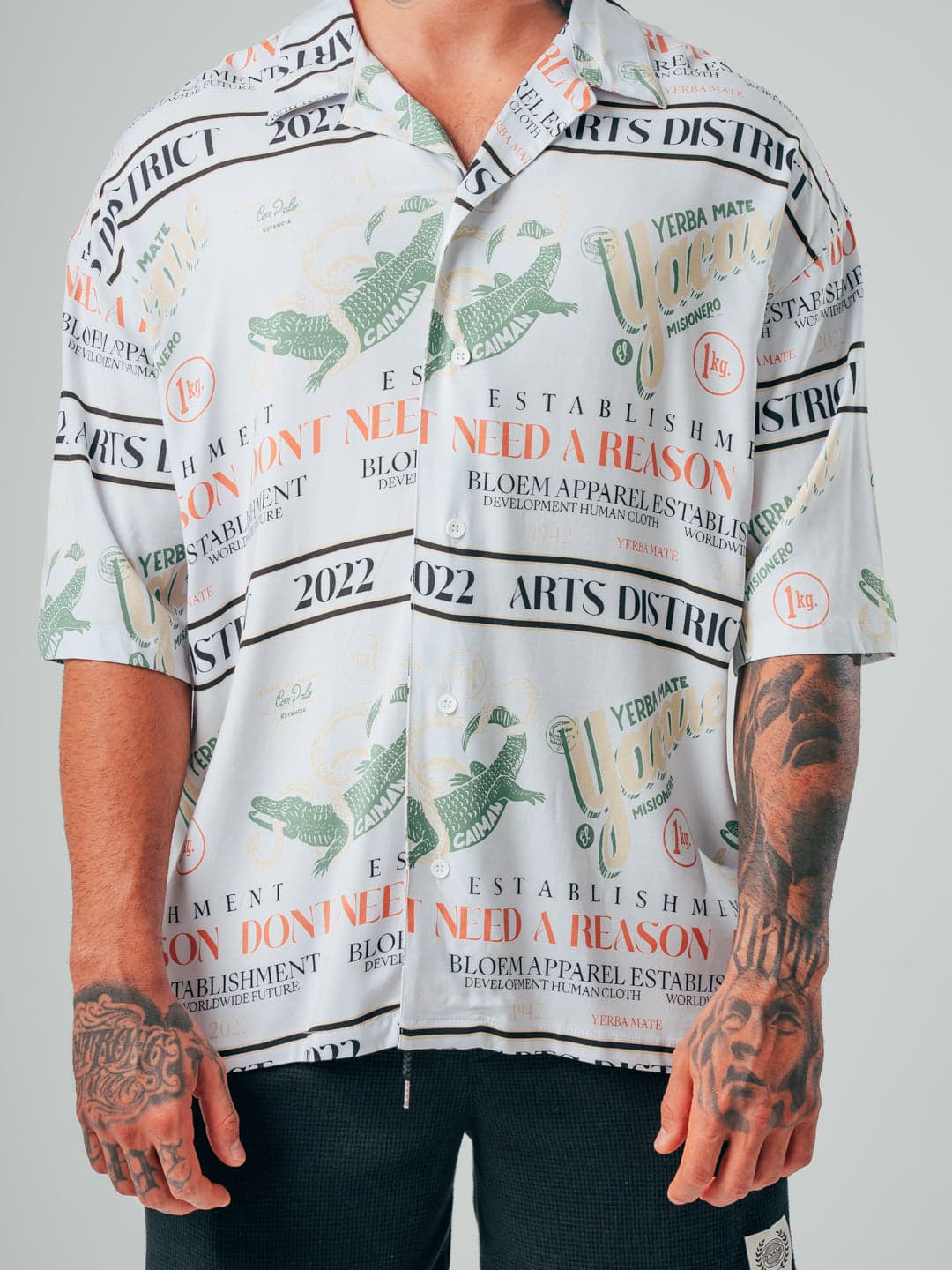 Camisa Para Hombre Oversize Crudo Caiman - imagen 3