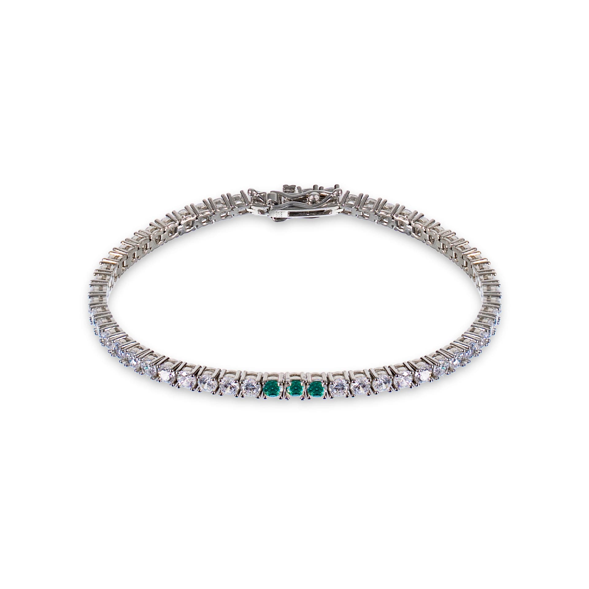 THE TRACE THREE | PULSERA EN PLATA 925 CON TRES ESMERALDAS - imagen 1