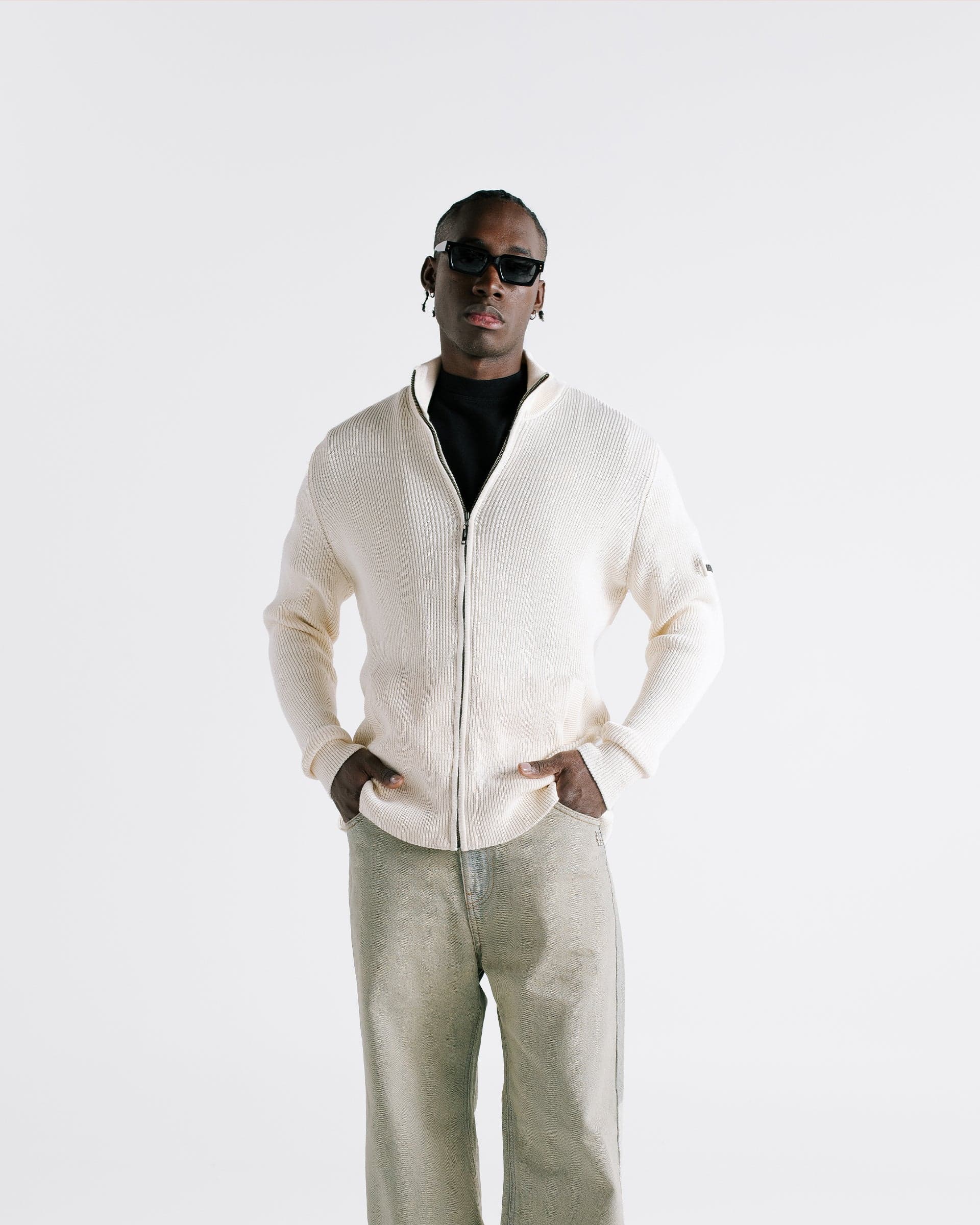 Zip Knit Sweater - Crema - imagen 2