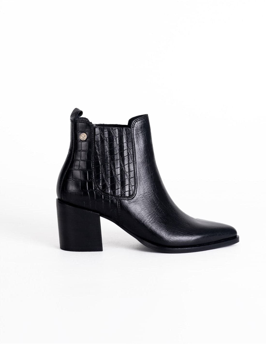 Botin Lisboa en cuero croco negro - imagen 1