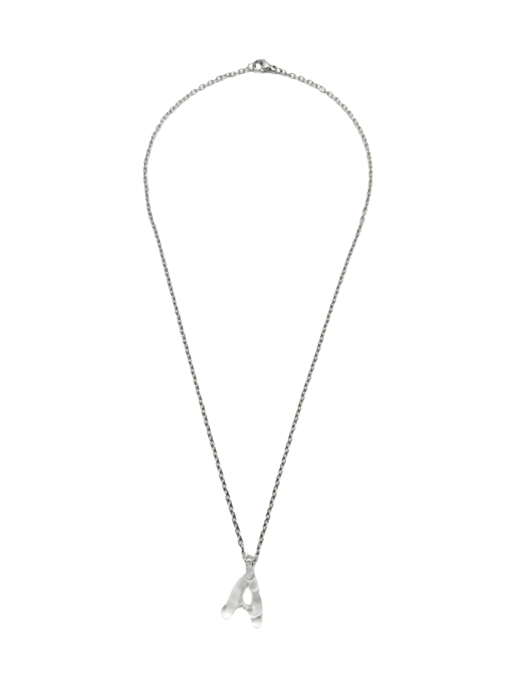 clear glass necklace 1 letter - imagen 2