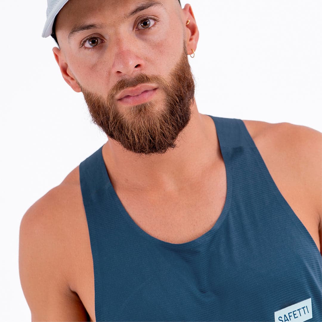 CAMISETA RUNNING MANGA SISA LEVIT AZUL OSCURO PARA HOMBRE - imagen 4