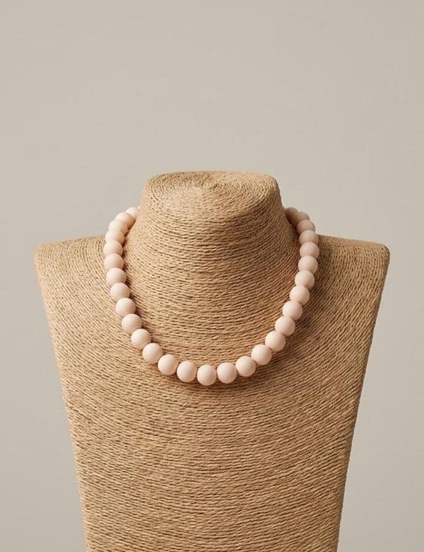 Collar Bolas Mate Mediano Mandarina