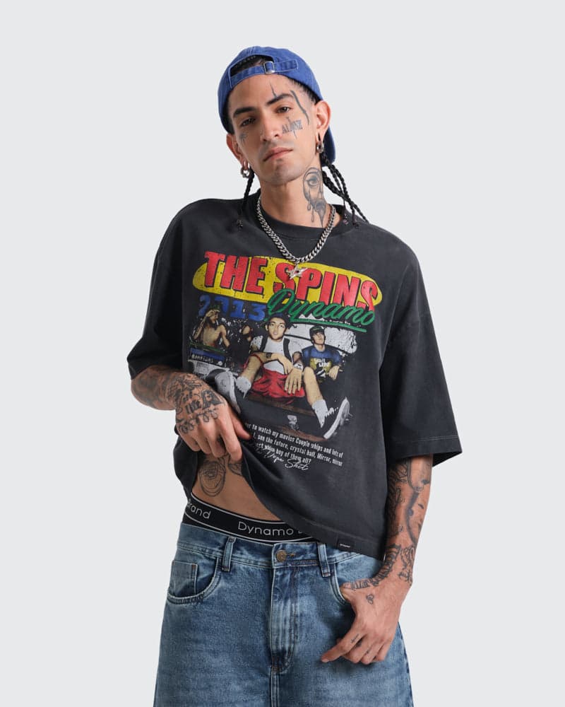 Camiseta Gris Boxy The Spins - imagen 1