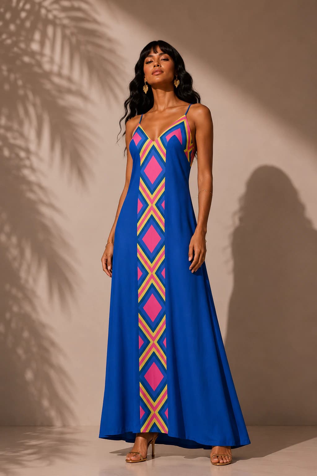 Vestido Lilla Fondo Azul - imagen 1