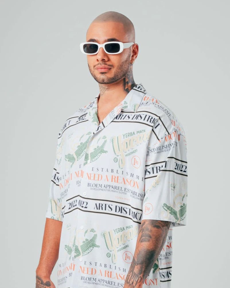 Camisa Para Hombre Oversize Crudo Caiman - imagen 1