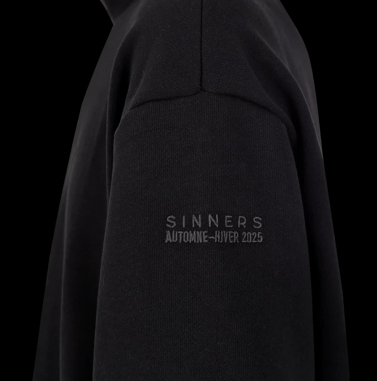 MONOGRAM HALF ZIP BLACK SWEATER - imagen 4