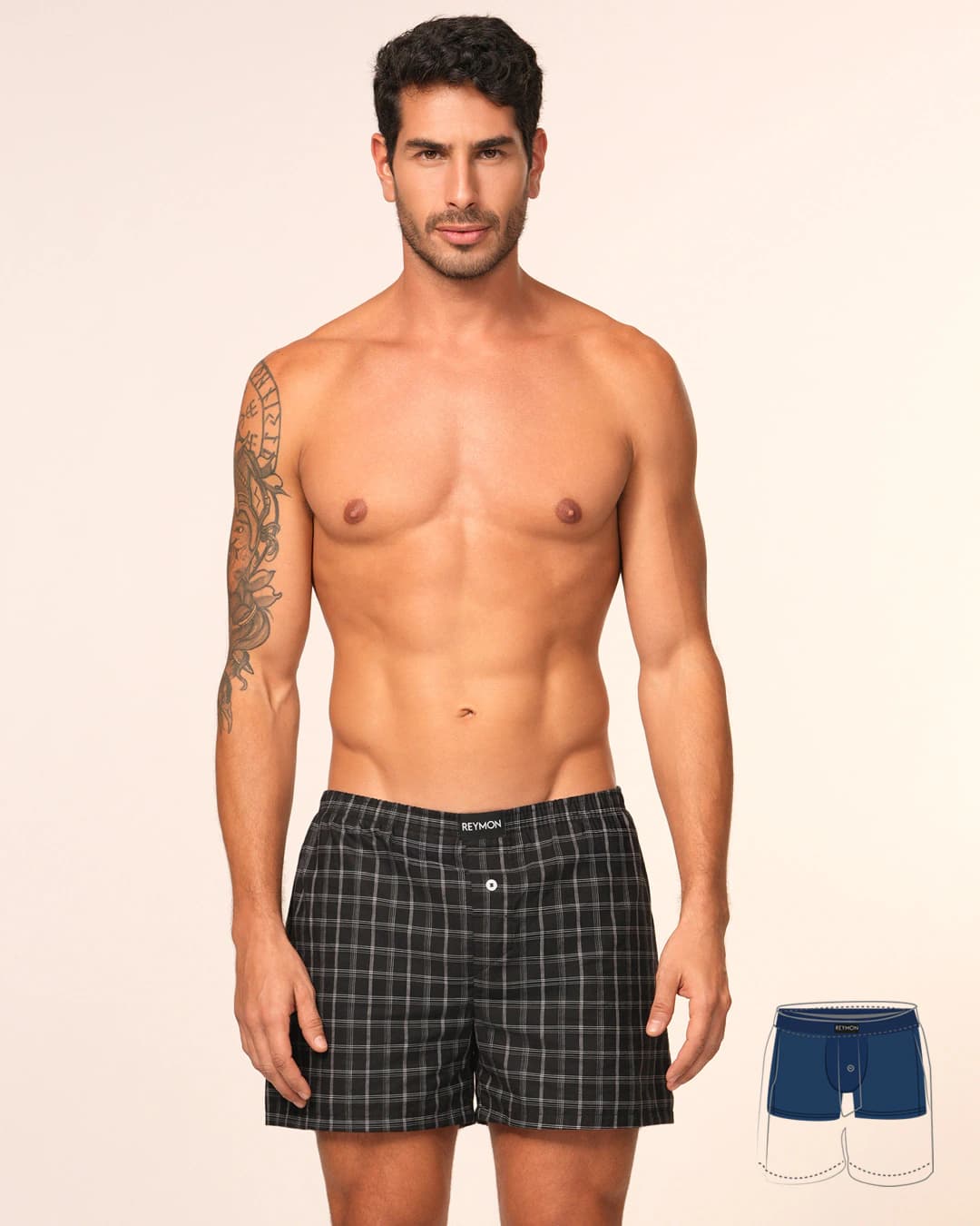 Boxer suelto con boxer interno en poliester Ref. 3052 - imagen 4
