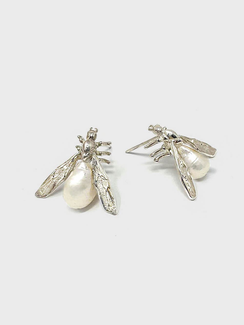 Aretes Hormiga de plata y perla - imagen 1