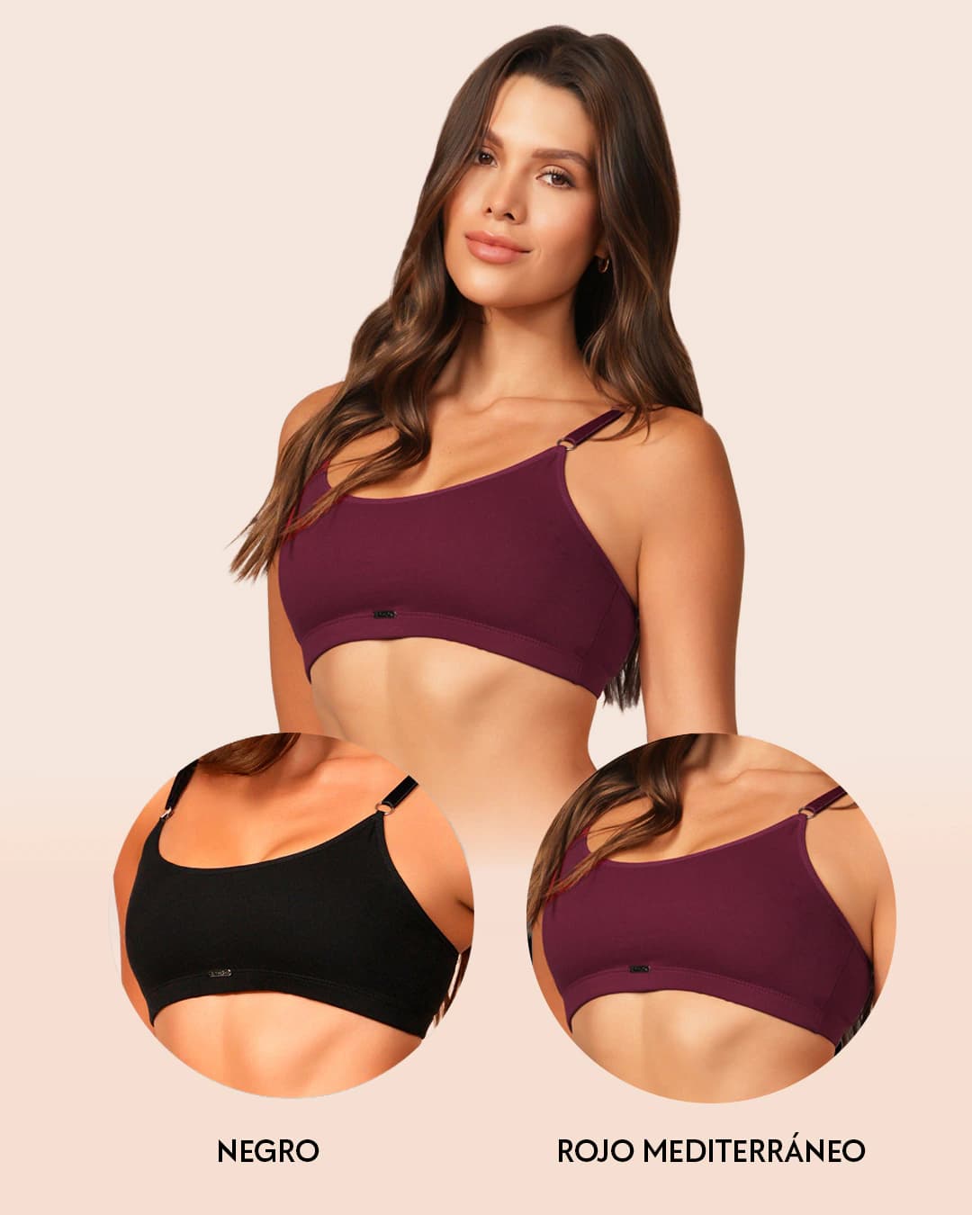 Dúo Top Básico en Algodón para Mujer Reymon Ref. 8925 Cómodo Sin Varillas ni Copas - imagen 5