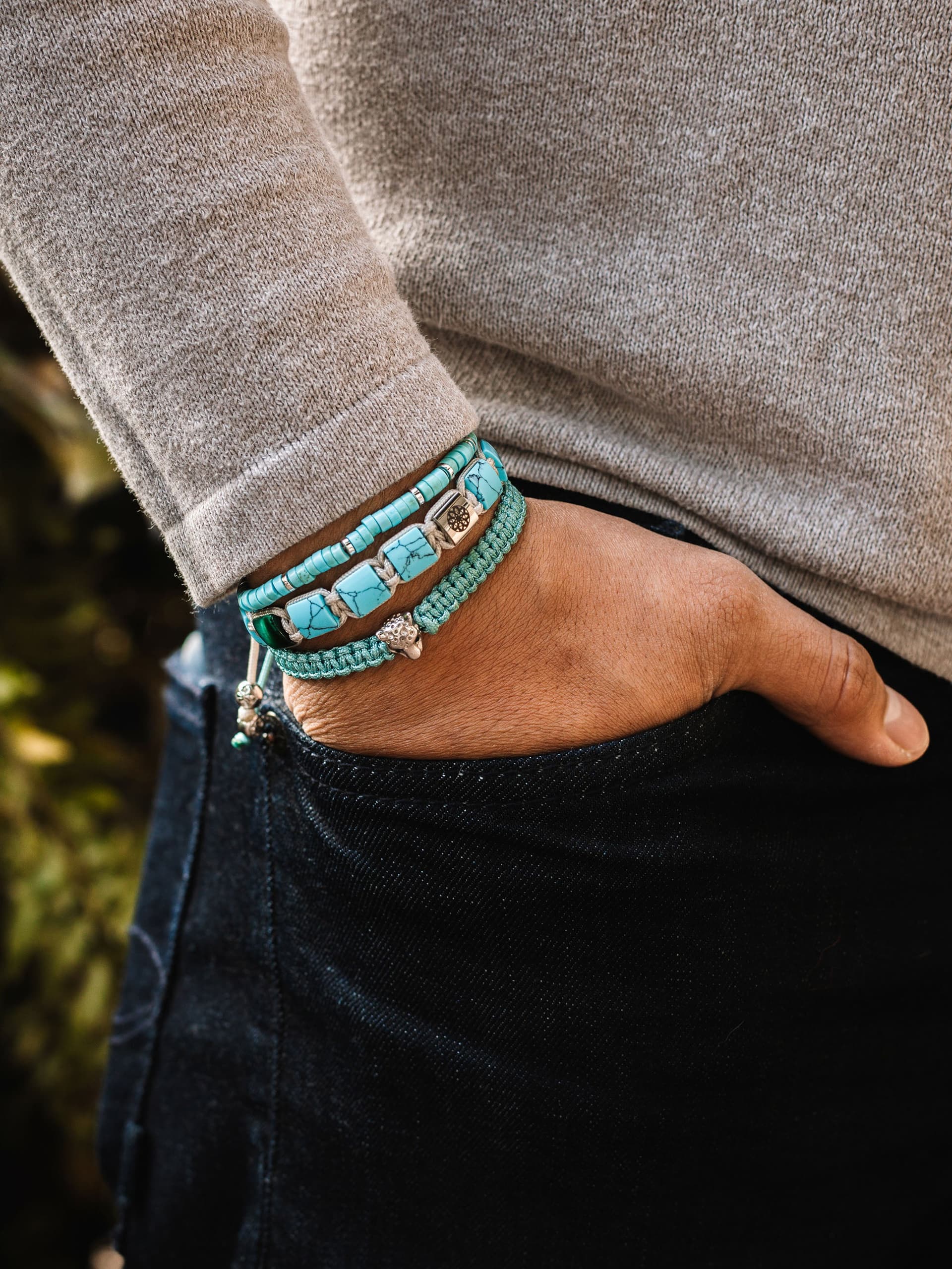 Brazalete Artesano Tigre Turquesa - imagen 2