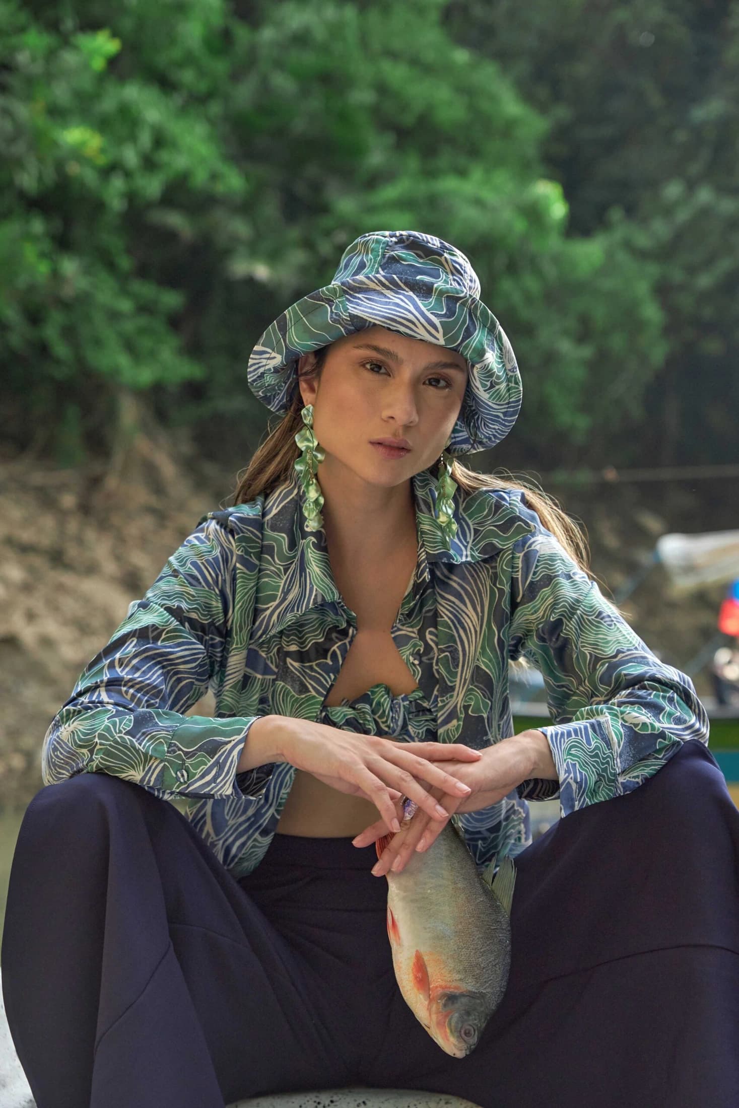 Blusa Klasik Estampado Ballenas - imagen 1