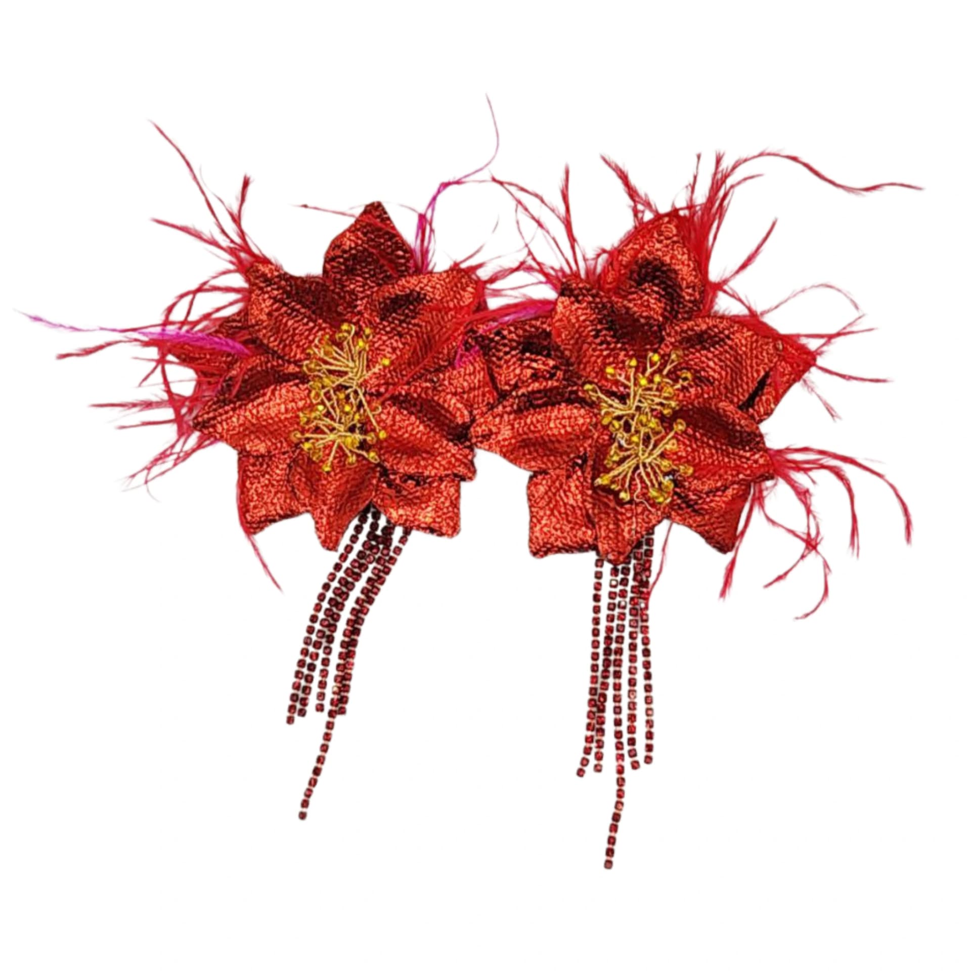 Scarlet Fire Bloom Earrings - imagen 2