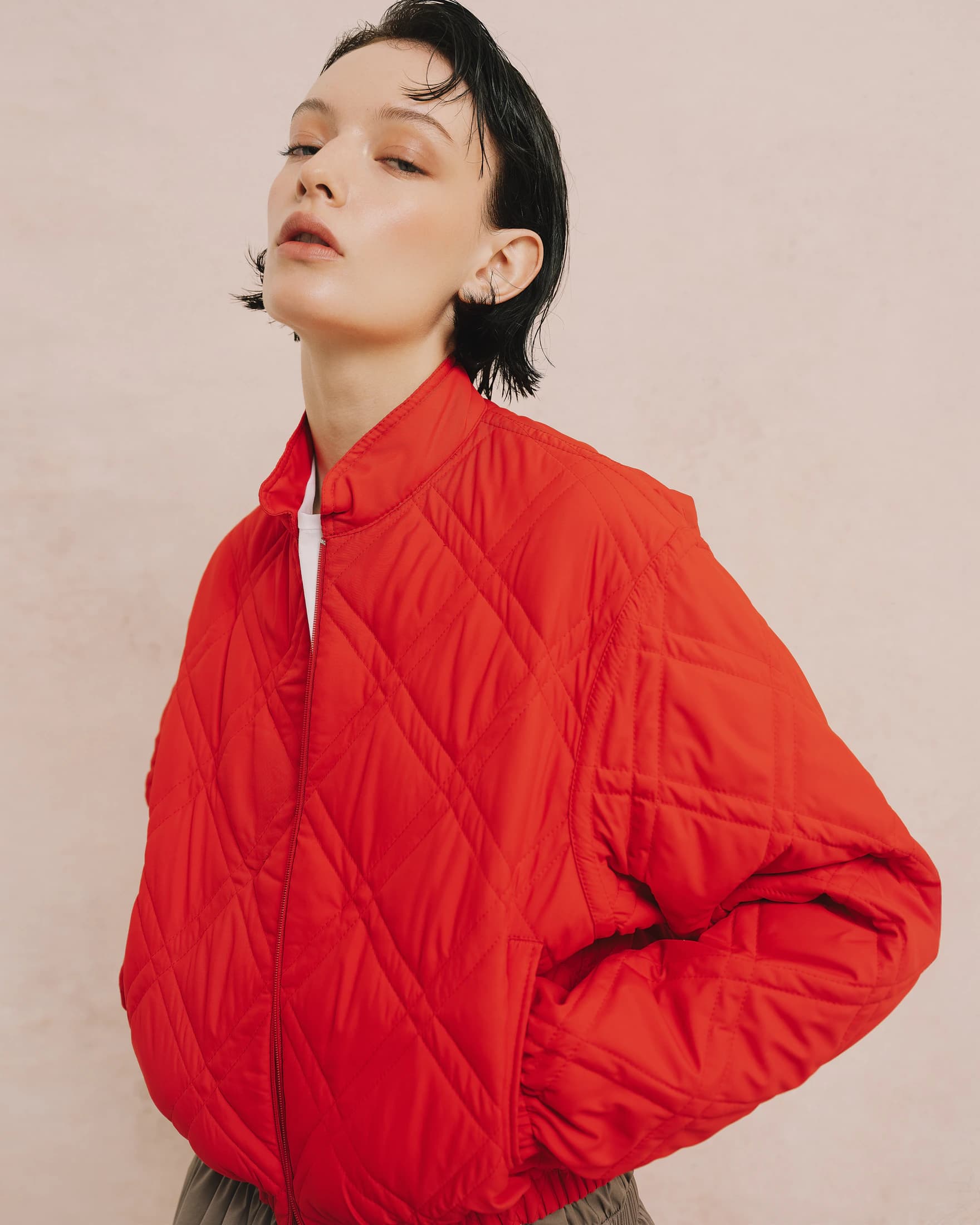 Quilted Cropped Bomber Jacket - imagen 1