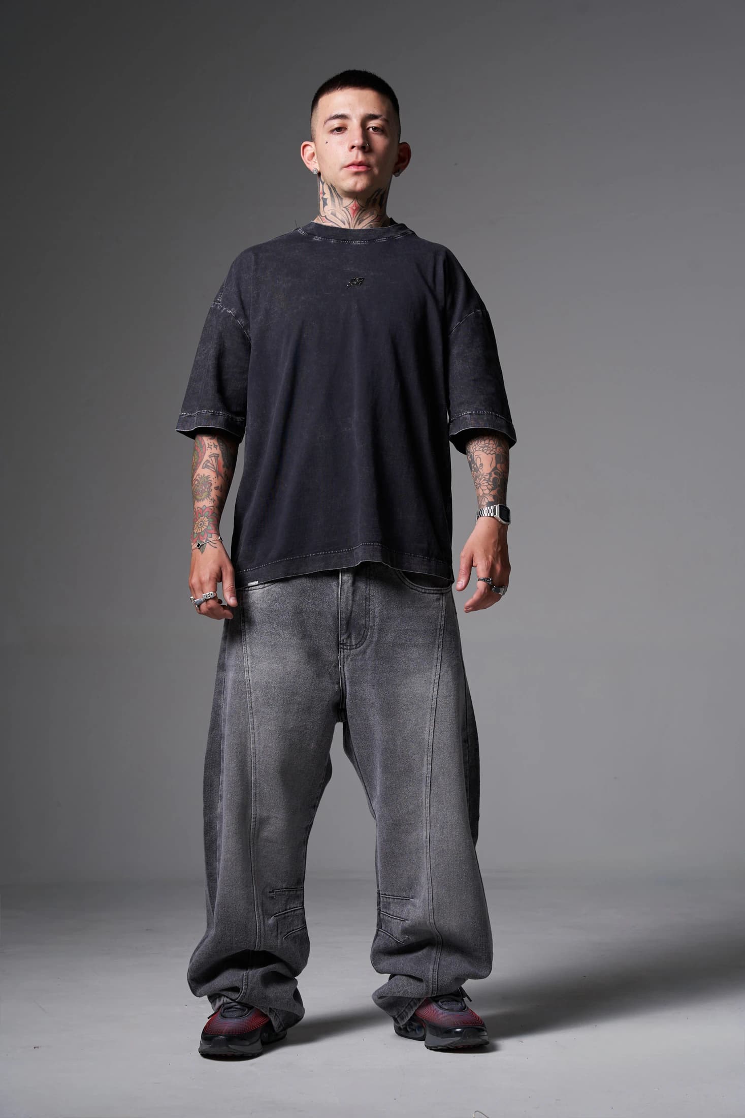 Oversize Acid Wash Negra Placa S - imagen 5