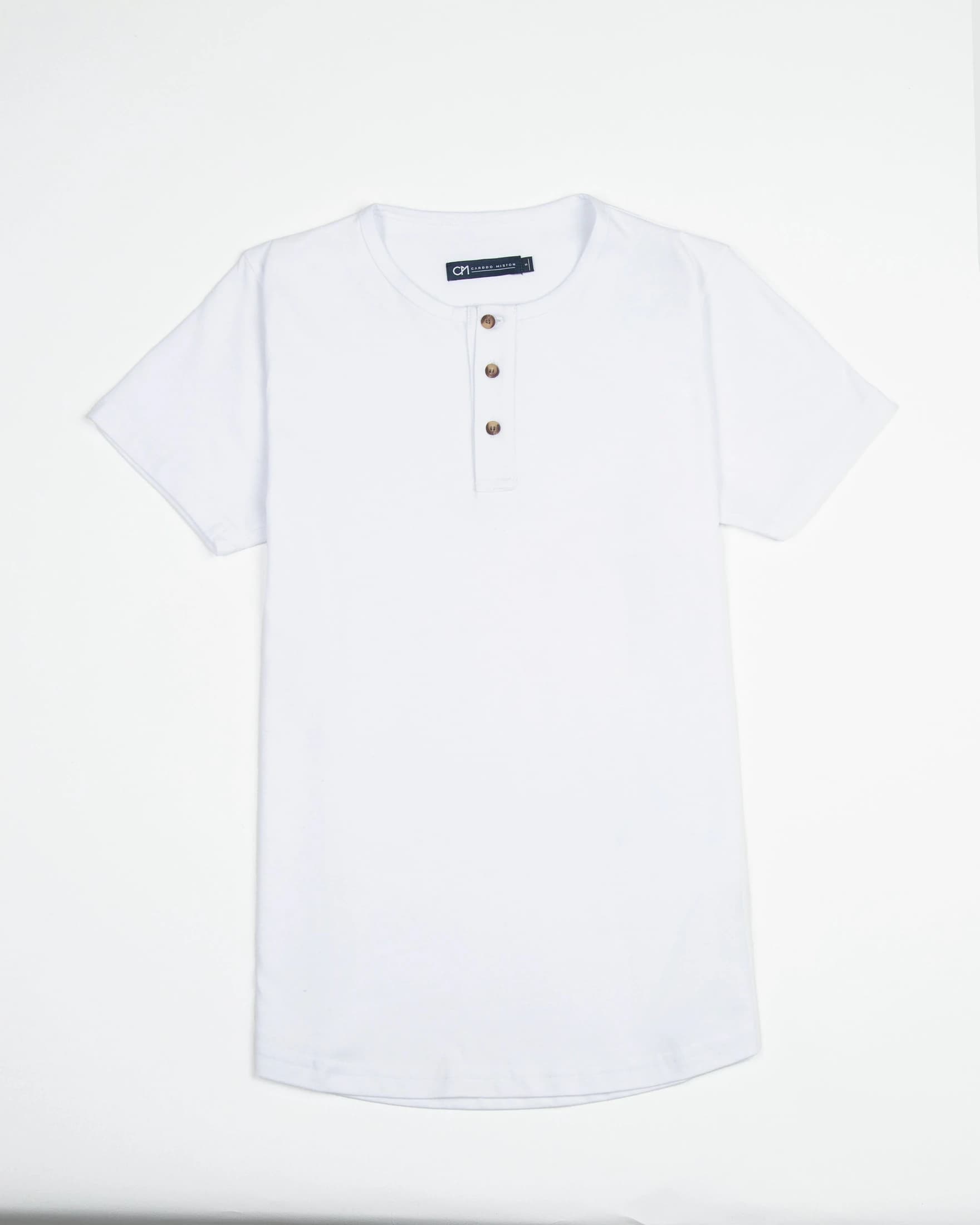 Camiseta Henley Algodón Blanco - imagen 4