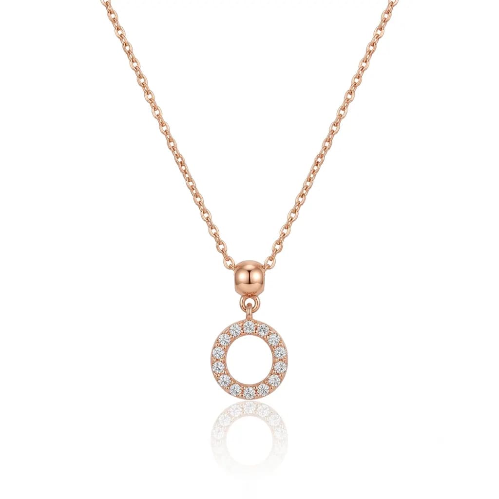 Letter “O” Diamond Necklaces - imagen 1