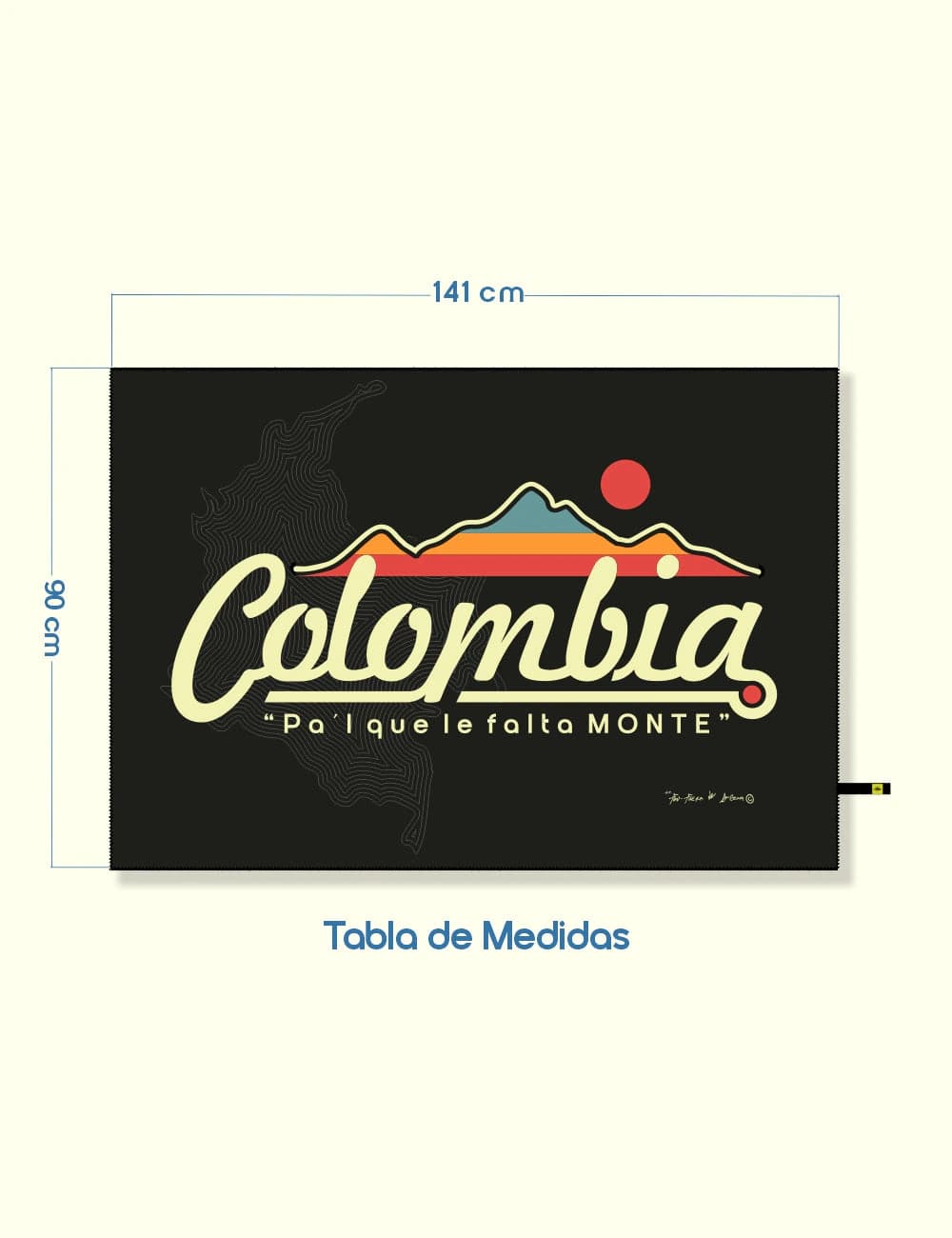 Toalla Viajera Microfibra 90 x 1.41 Colombia Pa´l que le falta Monte - imagen 6