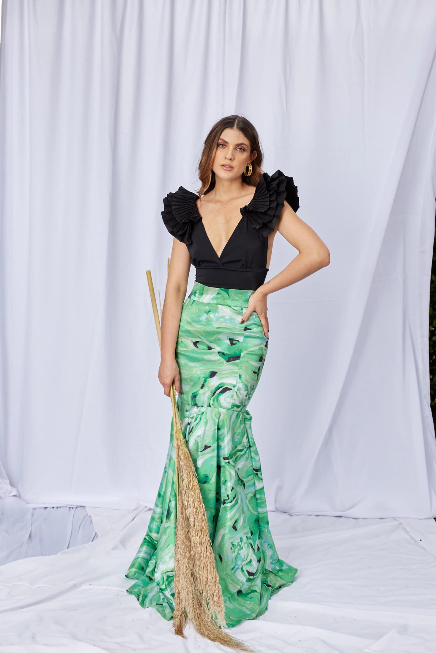 Falda Zapatoca Verde Estampado - imagen 3
