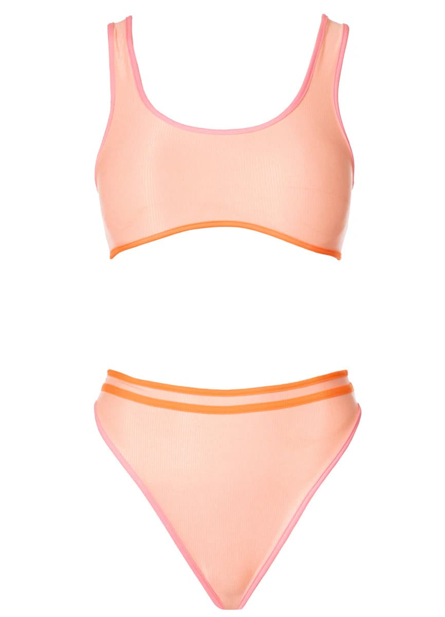 Maaji Peach Coral Jilly Sporty Bralette Bikini Top - imagen 6