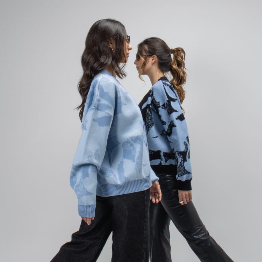 Saco Matilde – Abstract Flower – Azul/Azul