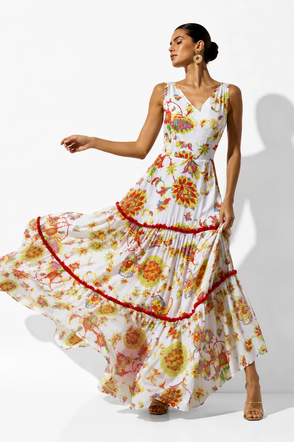 Vestido Alejandra Ll Blanco Estampado - imagen 1