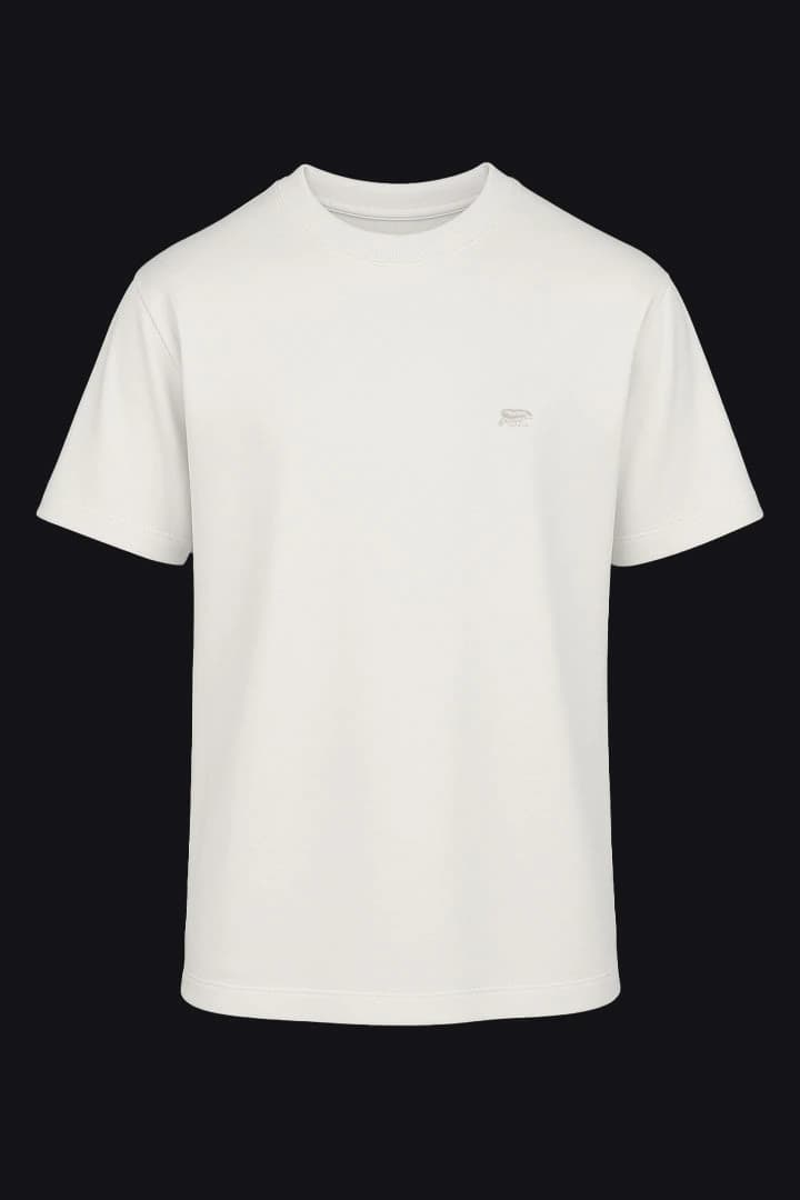 Camiseta marfil oso bordado