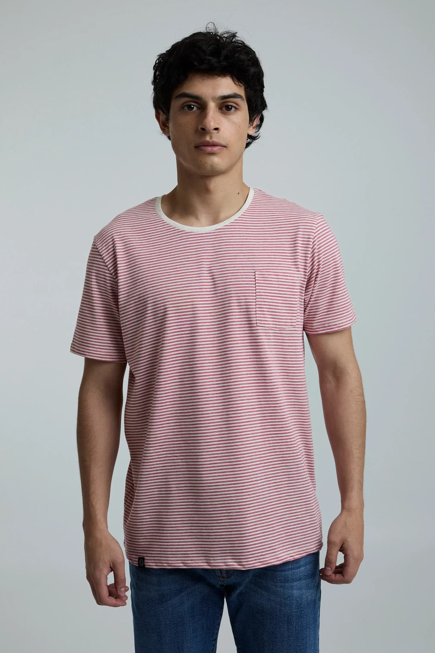 Camiseta Hombre Rayas Roja - imagen 5