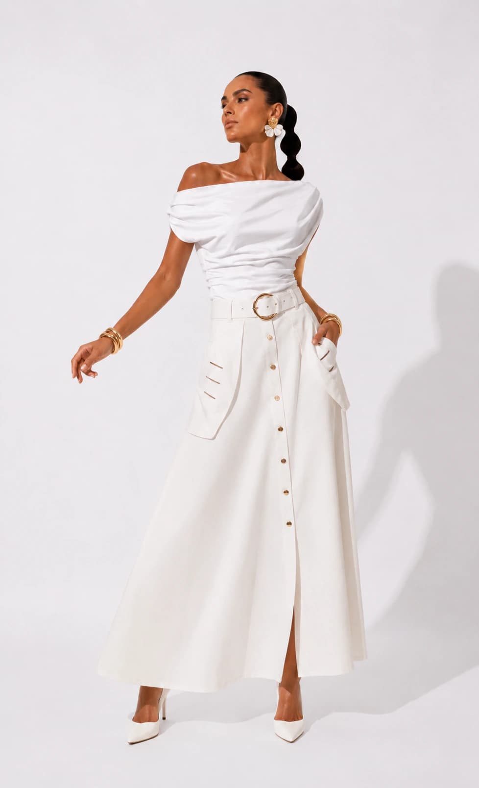 Falda Pétalos Blanco - imagen 5