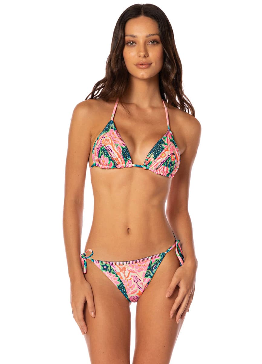 Maaji Blush Floral Alana Sliding Triangle Bikini Top - imagen 1