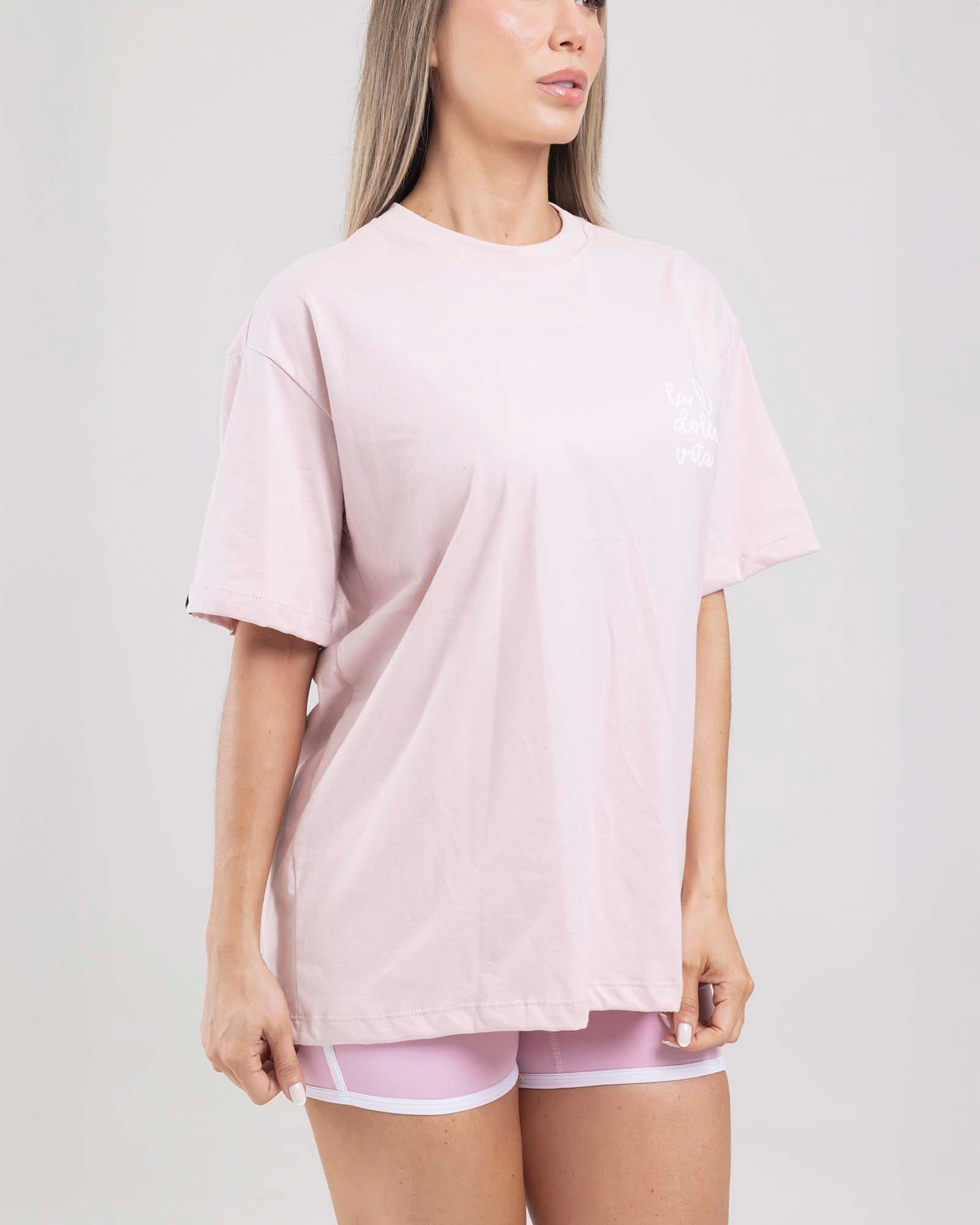 Camiseta oversize la dolce vita rosado orchid FIBER - imagen 2