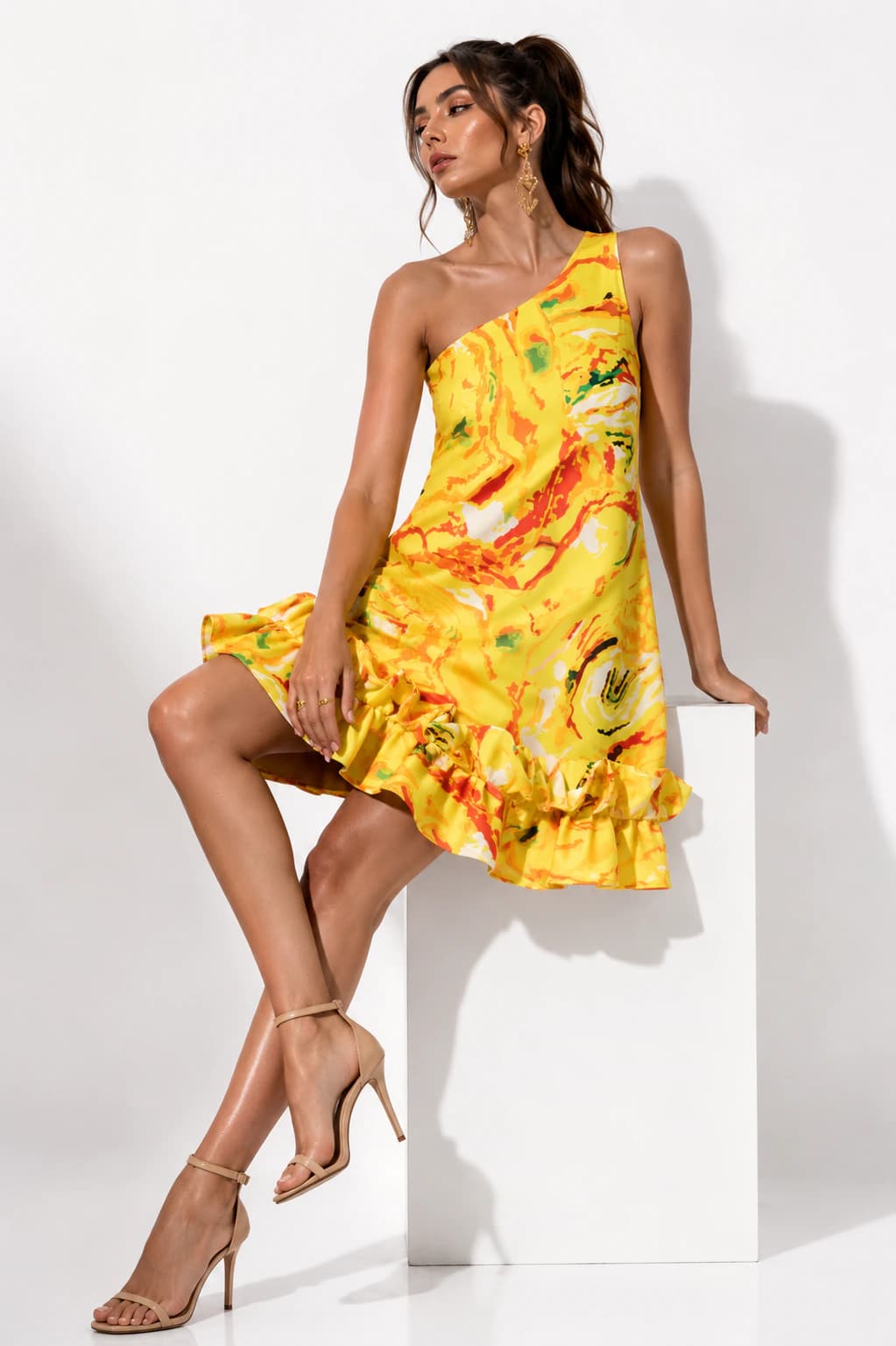 Vestido Chiquima Amarillo Estampado - imagen 3