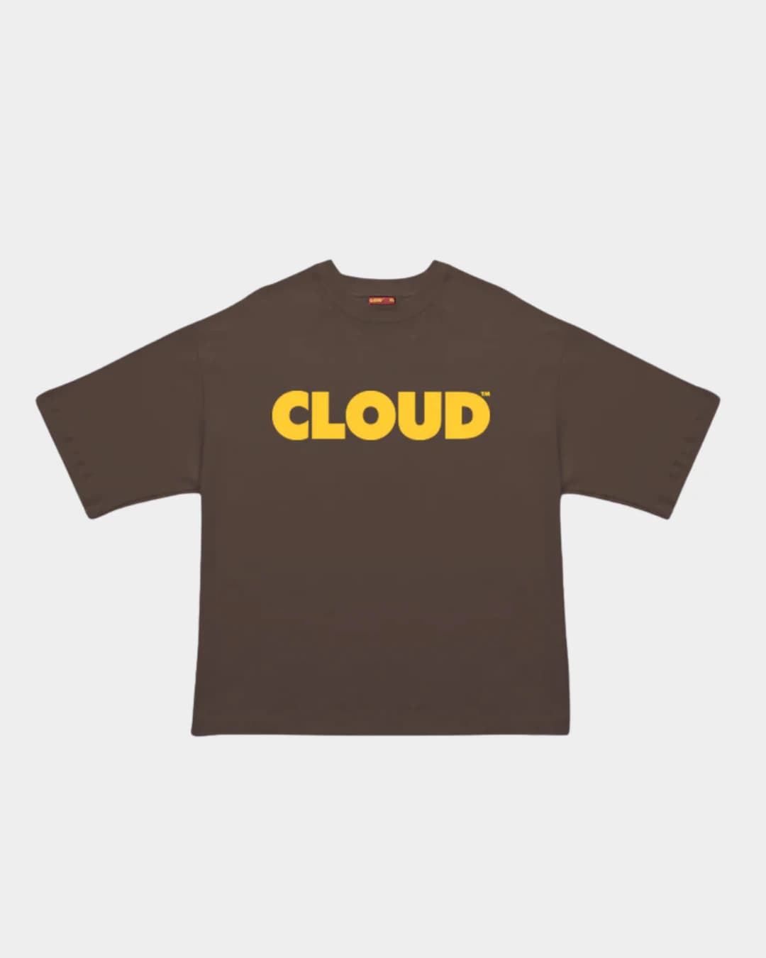 CAMISETA BLOCK AMARILLO SOBRE CAFE OVERSIZE - imagen 1