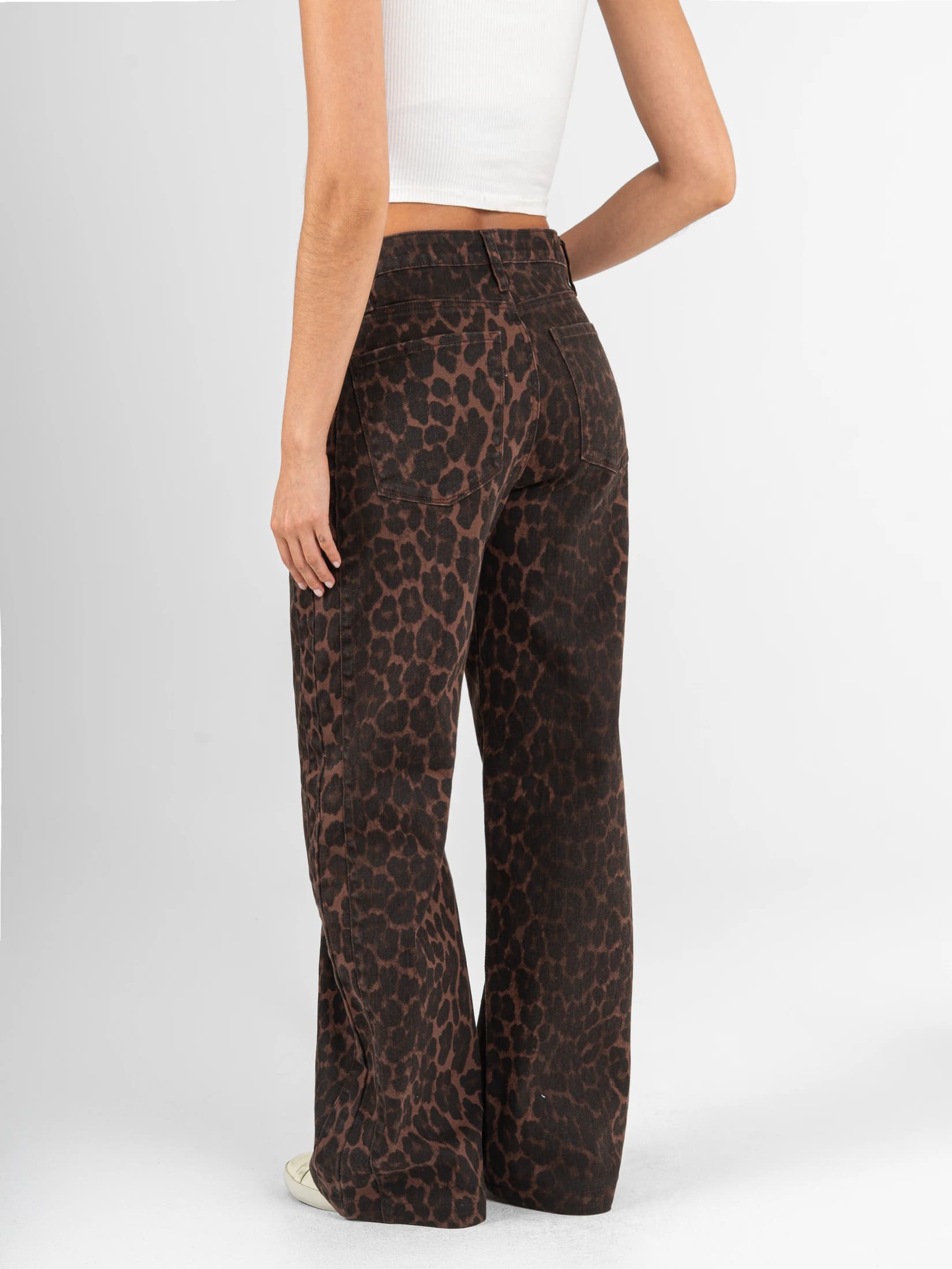Ref: 0620710 Pantalón wide leg, stretch, tiro alto, estampado animal print - imagen 5